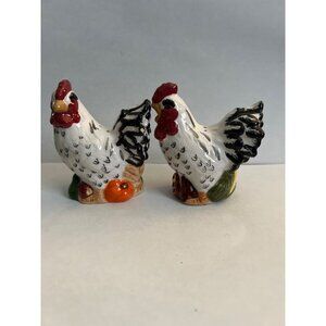 Vintage Ceramic Rooster & Hen Salt And Pepper Shakers By CKAO E2